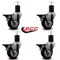 Service Caster 3.5'' Maroon Poly Swivel 1-3/4'' Expanding Stem Caster Set with Brake, 4PK SCC-EX20S3514-PPUB-MRN-PLB-134-4 - alternate 3